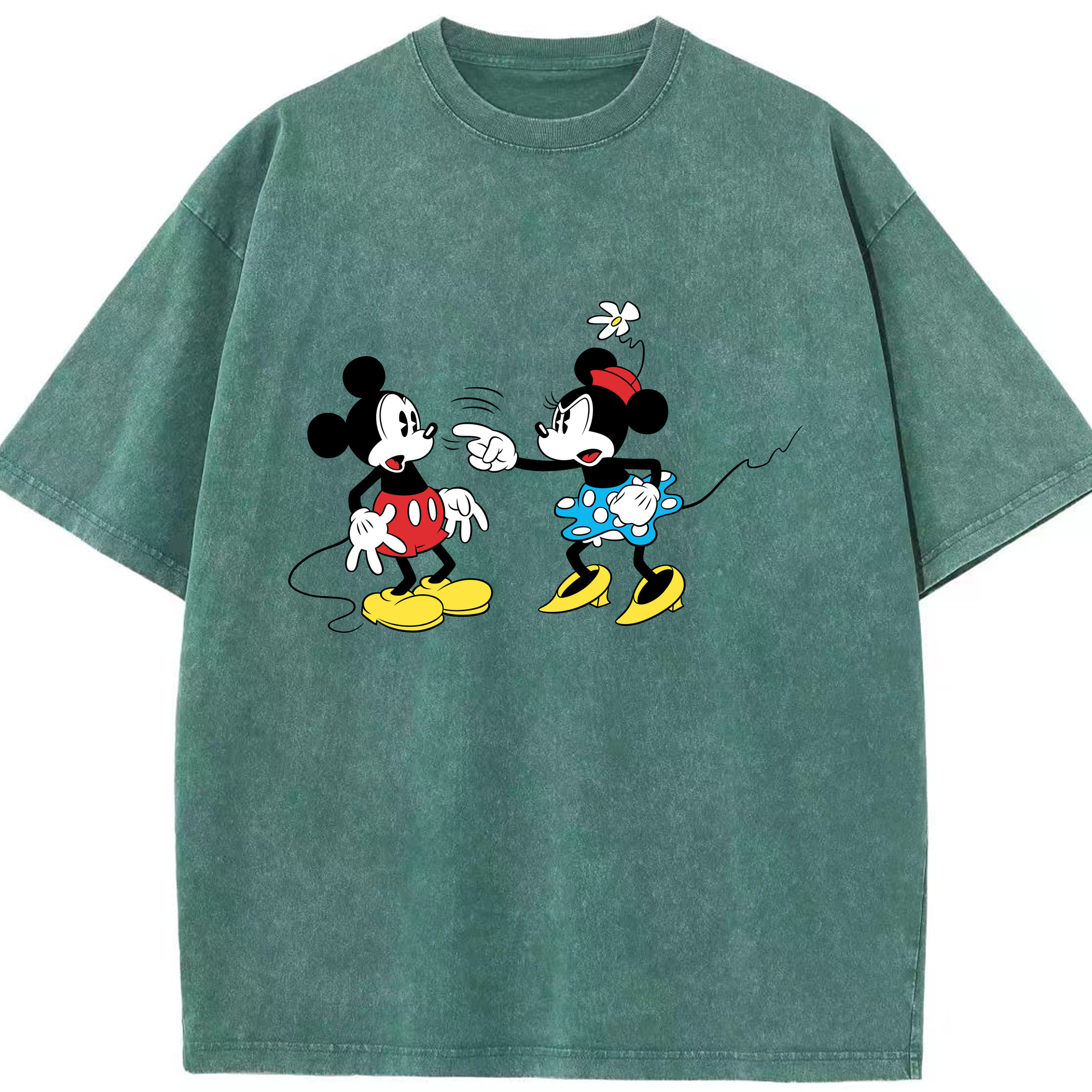 （画像用） ミッキーマウス Mickey Mouse 綿100% ヴィンテージ風 半袖Tシャツ（フロントプリント）